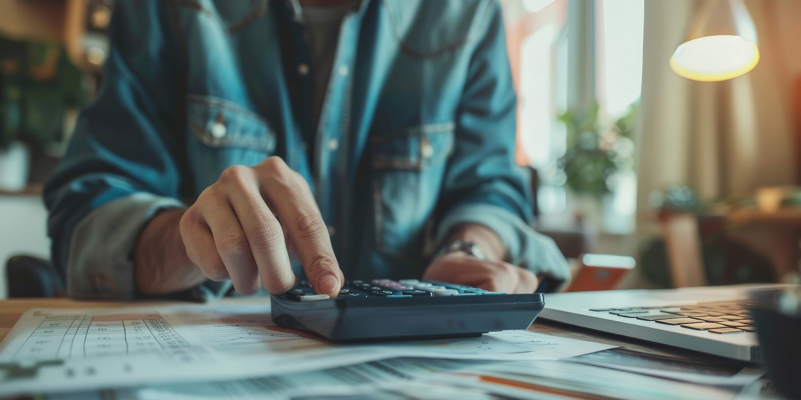 Person using a financial calculator, planning their savings and investments Imposto sobre dividendos em 2026: quem paga, quando paga e como se preparar